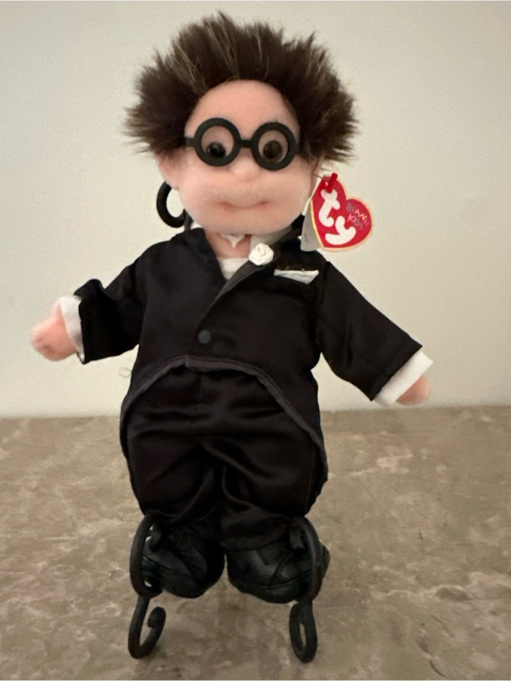 TY Beanie Kids Specs With Glasses Tuxedo New